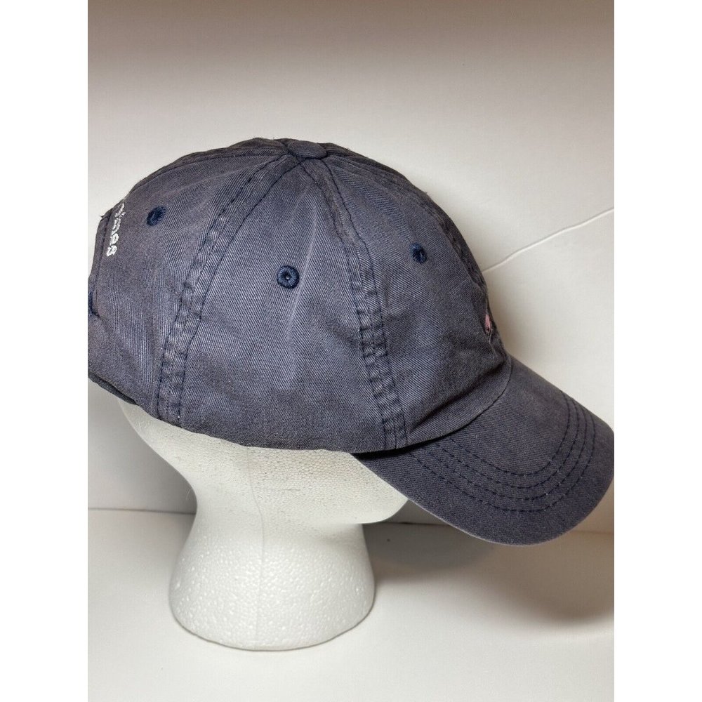 Vineyard Vines Pink Whale Logo Adjustable Strap Back Navy Blue Baseball Cap - Picture 4 of 11